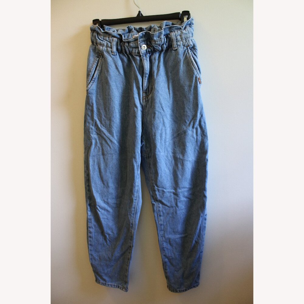 ZARA High-Waisted Paperbag Baggy Jeans, US 2